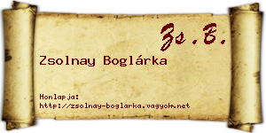 Zsolnay Boglárka névjegykártya